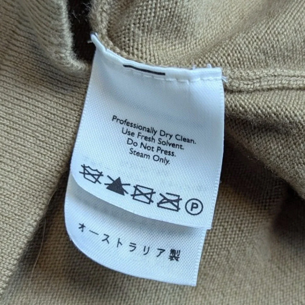 Eddie Bauer Men M Tan Italian Merino Stretch Wool Crewneck Sweater Australia - Picture 5 of 11